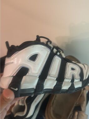 Nike air uptempo sz 13.5 c Kids' Black & White AIR Trainer Shoe